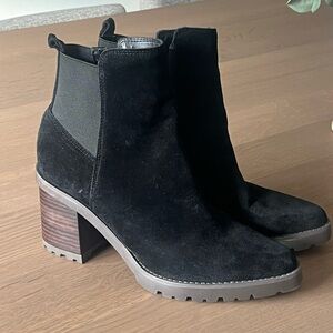 Franco Sarto black suede boots sz 9 NEW